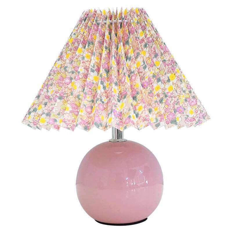 Nordic Retro Ceramic Table Pleated Bedroom Bedside Lamp Advanced Sense Imitation Wood Grain Ins Decorativeatmosphere Night H260225