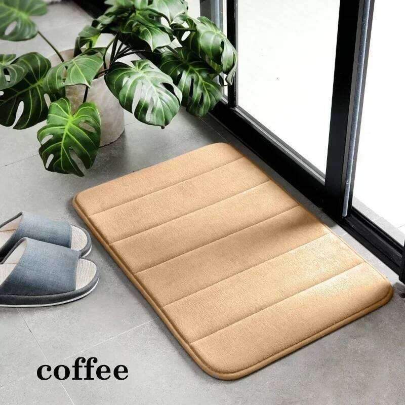 40x60cm Water Absorption Bath Rug Coral Fleece Memory Foam Bathroom Kitchen Door Floor Mat Carpet W260226
