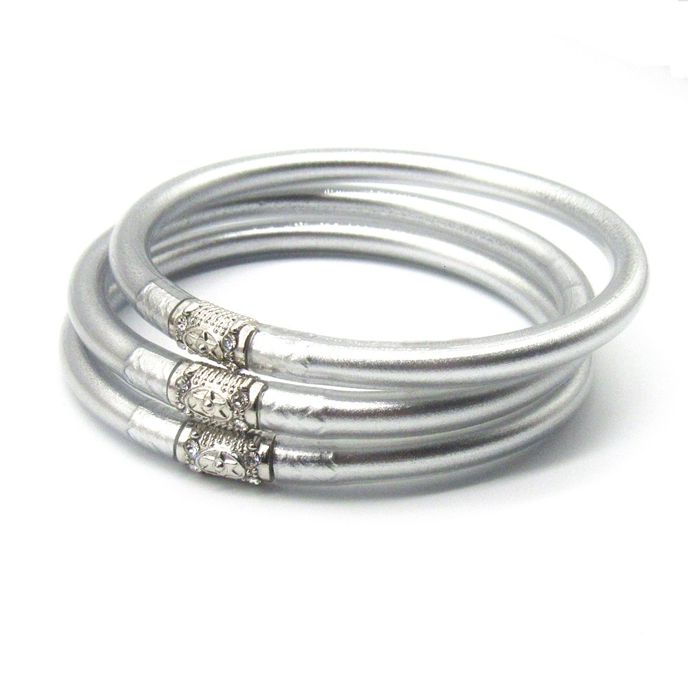 Best-selling gold Bracelet PVC Plastic Elastic Gold Foil Lacquer Hexagram Gold Powder Bangle Bracelet Set 240912