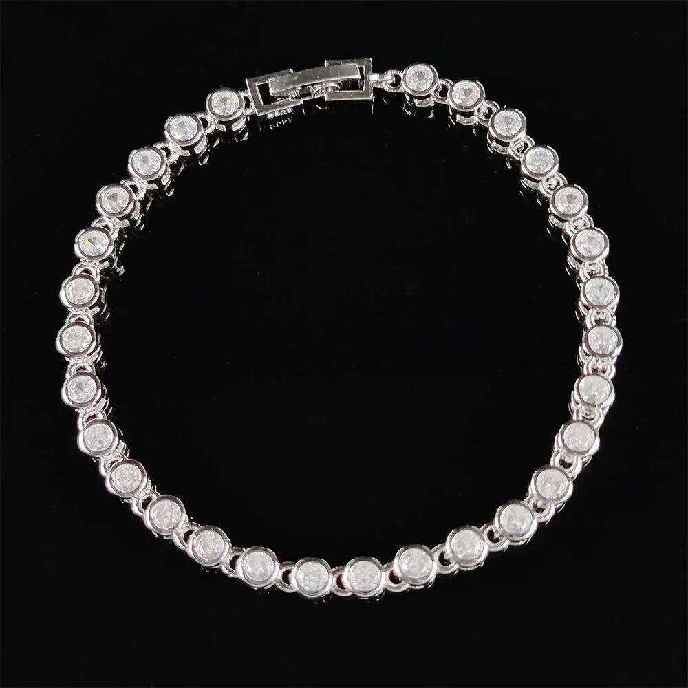 New Arrival Luxury Round Silver Color on Hand Bracelet Bangle for Women Anniversary Gift Jewelry Bulk Sell Christmas S5447 Z260225
