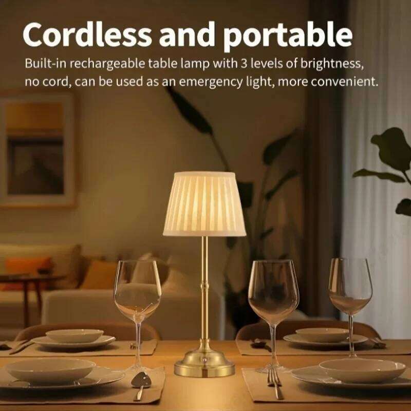 Creative LED Charging Touch Dimming Fabric Desk Bedroom Bedside Table Lamp High-end Atmosphere Small Night Light Lighting H260225