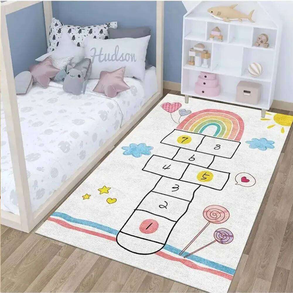 Cartoon Cute Children Carpet for Bedroom Floor Mat Anti-Slip Kid Crawl Pad Absorbent Door Kitcher Area Bedside Decoration Rug W260226