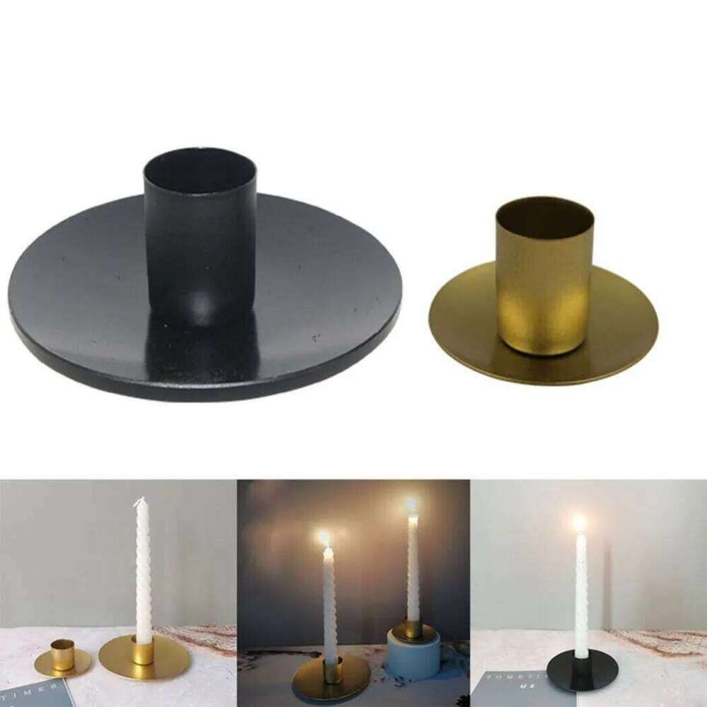 Simple Golden Metal Desktop Candlestick For Wedding Party Festival Candelabra Art Gifts Home Decor Candle Holders W260226