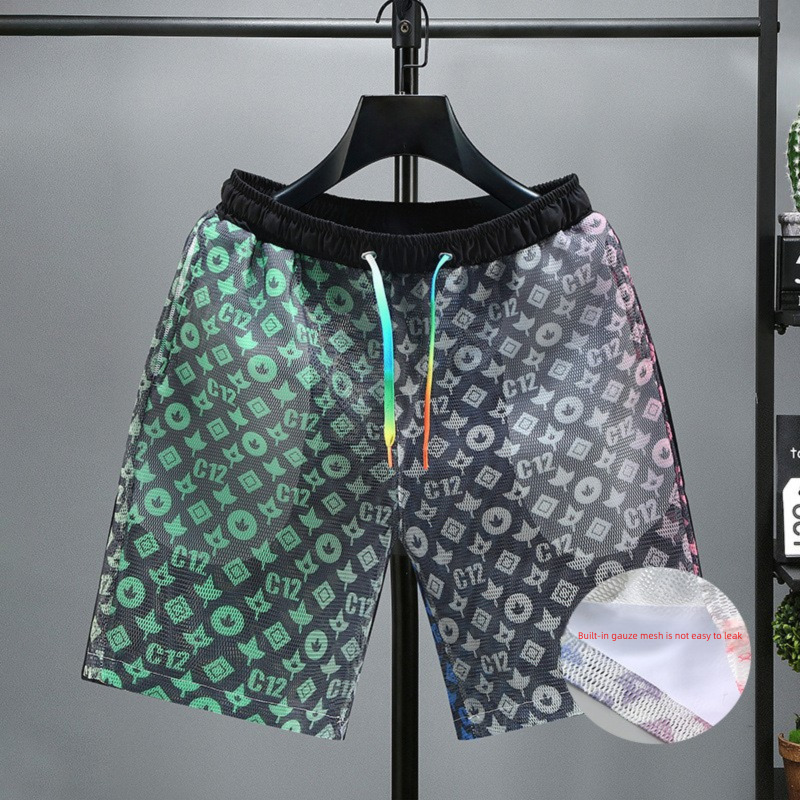 New Design Loose Fitting Shorts Fashionable Trend Five Point Beach Shorts Casual Mid Length Style Luxurious Beach Pants Apparel Fashion Tops