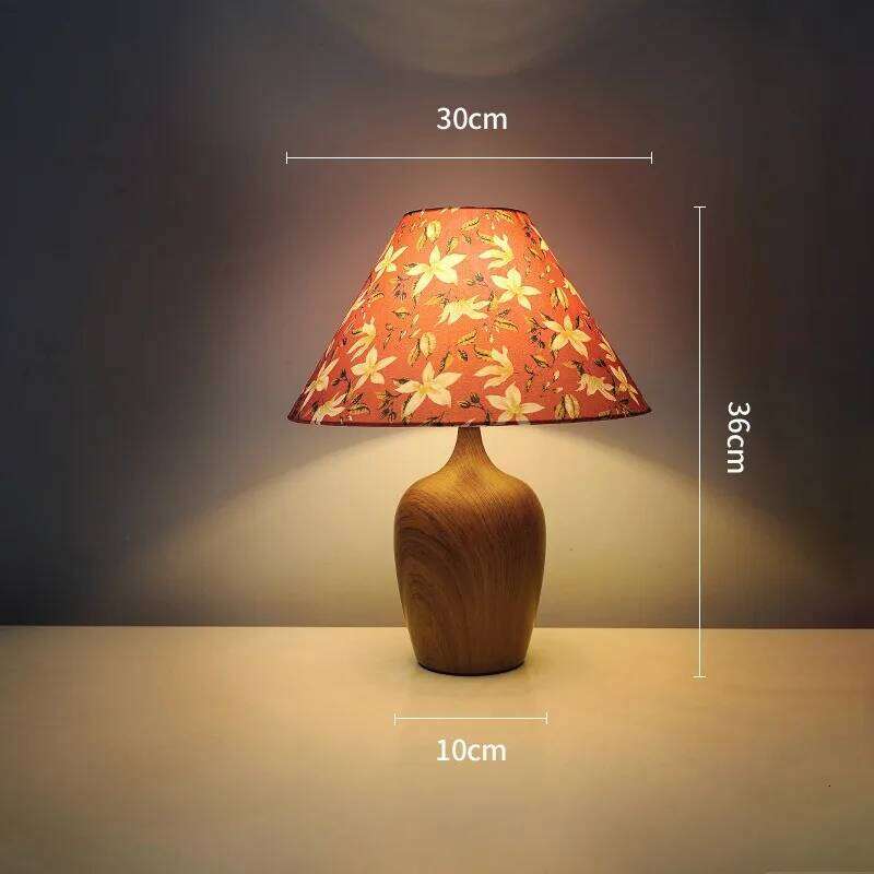 Retro Printing Bedroom Bedside Luxury High Sense Nordic Table Lamp Decoration Study Atmosphere Night Light Room H260225