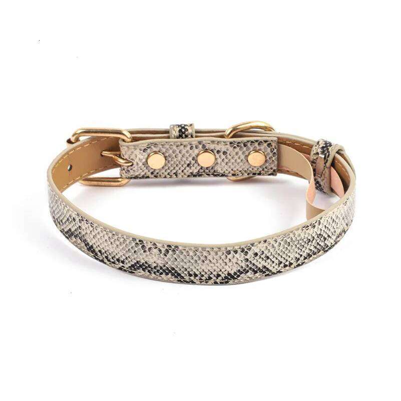 Fashionable Leopard Print PU Soft Adjustable Collar Durable Dog Collars for Small Medium Dogs Outdoor Pet Supplie