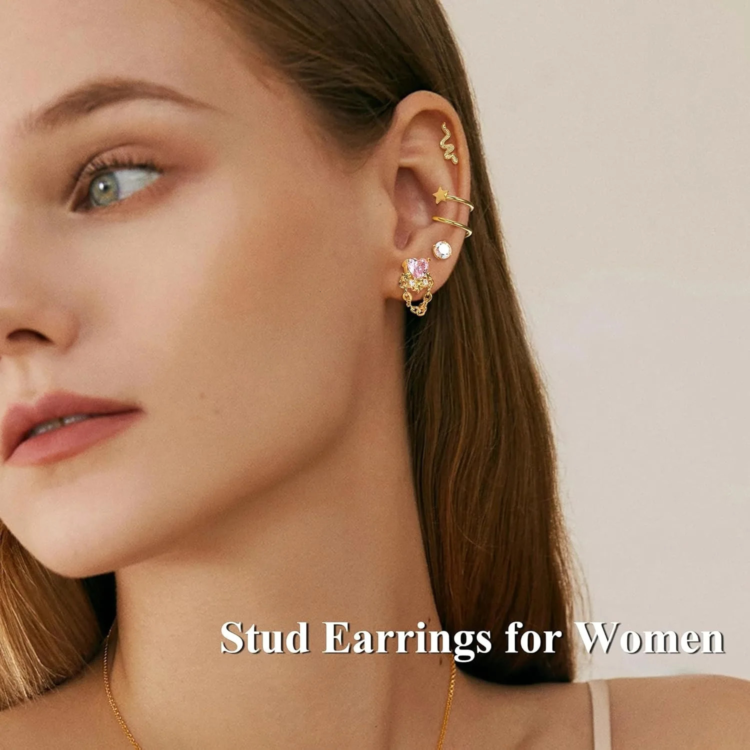 Bobisty 1PC Cartilage Earring Stud for Women Steel Flat Back Earrings Hoop Flower Snake Shape Helix Piercing Jewelry 260126