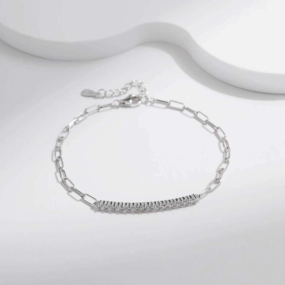 MODIAN Sparkling D Color Moissanite Bracelet 925 Sterling Silver Lock Stackable Trendy Bracelets For Women Jewelry With Gift Box Z260225