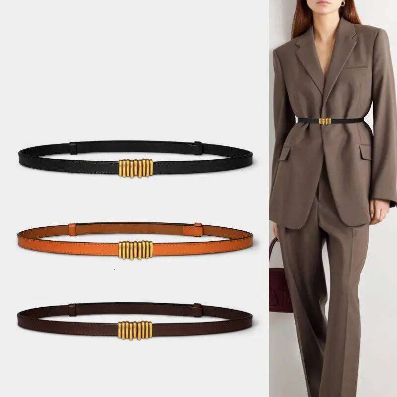Female Elastic Thin Waist Strap Circle Belt for Women Skirt Coat Sweater Leather Ladies Band Decoration Accessories Y260225