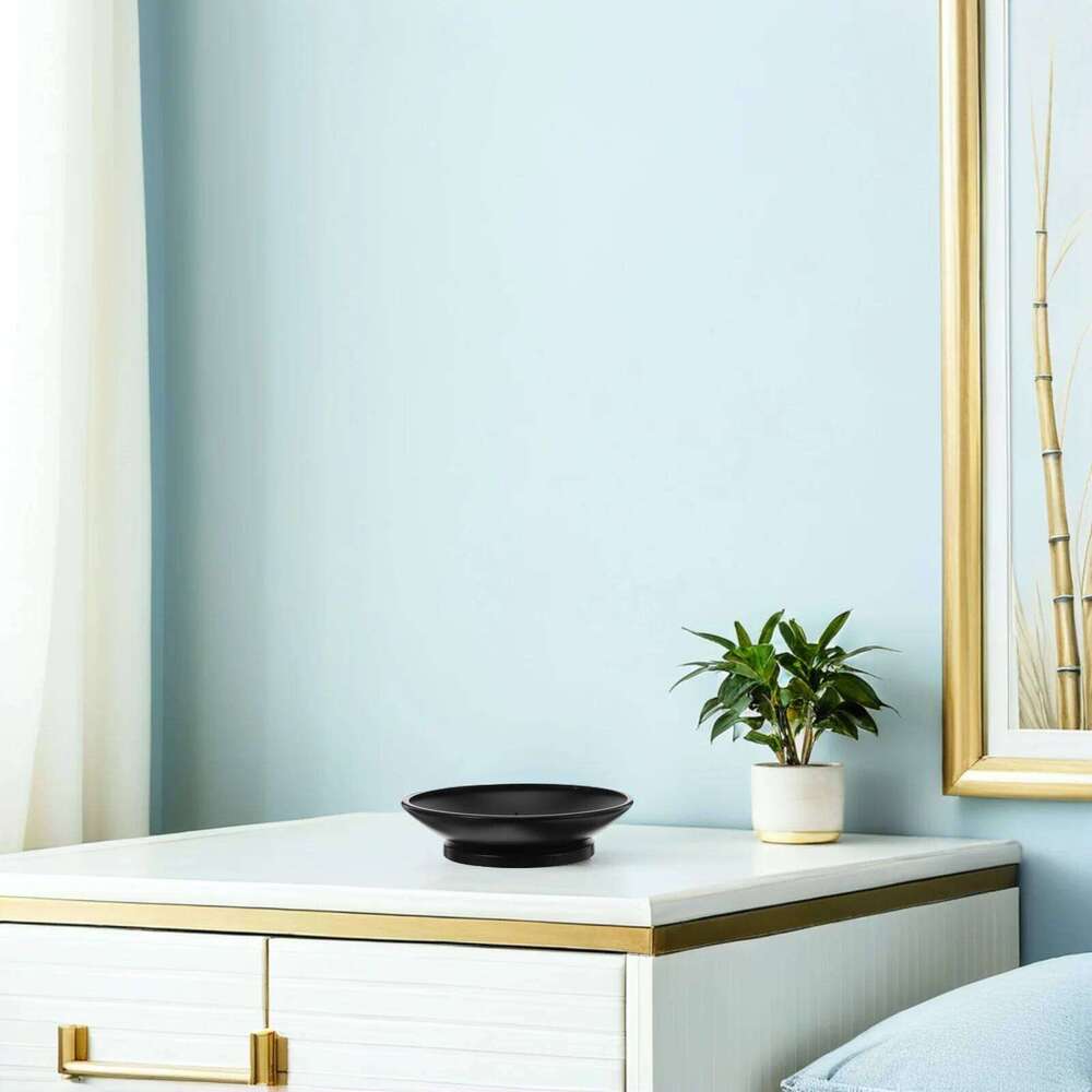 Vintage Holder Black: Retro Iron Pillar Candlestick Plate For Wax Led Aromatherapy Spa Wedding Party, Metal W260226