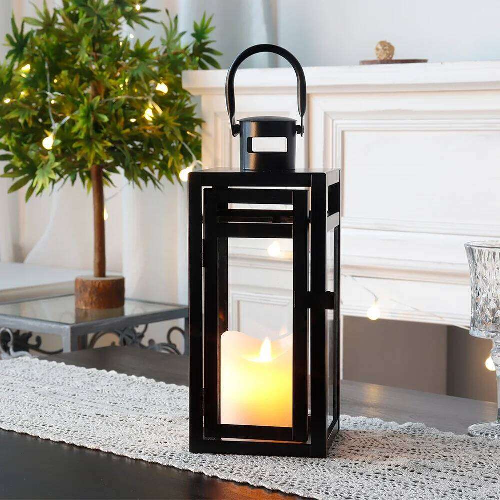 Black Metal Candle Holder Lanterns Hanging Candlestick Light Lantern for Indoor Outdoor Wedding Party Home Decor W260226