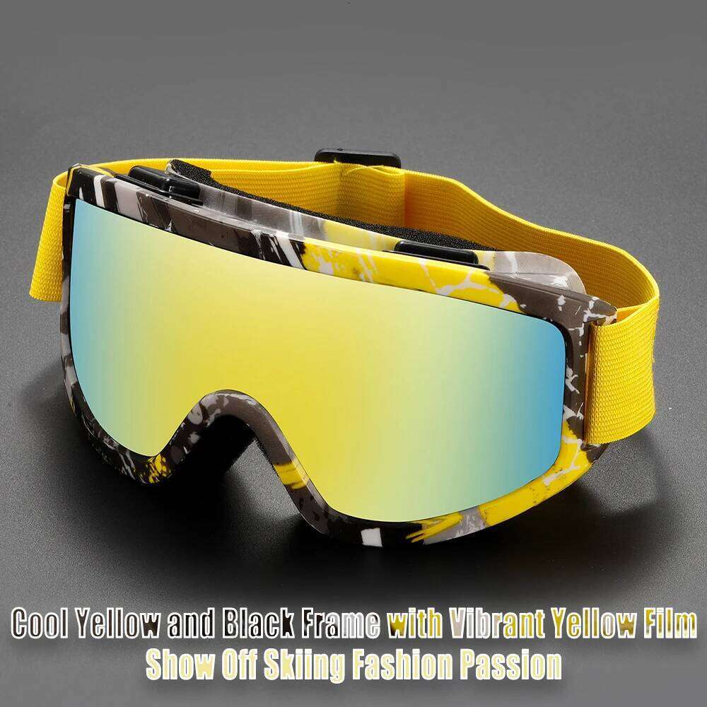 TPU Large Frame One-Piece Water Transfer Ski Goggles with Sponge High Definition Snow Protection Eyewear Z260225
