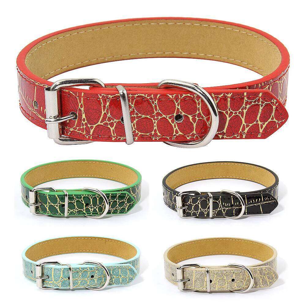 Leather Collar Soft Padded Dog Collars Adjustable Pet Nechlace Accessories For Small Medium Large Dogs Pug French Bulldog