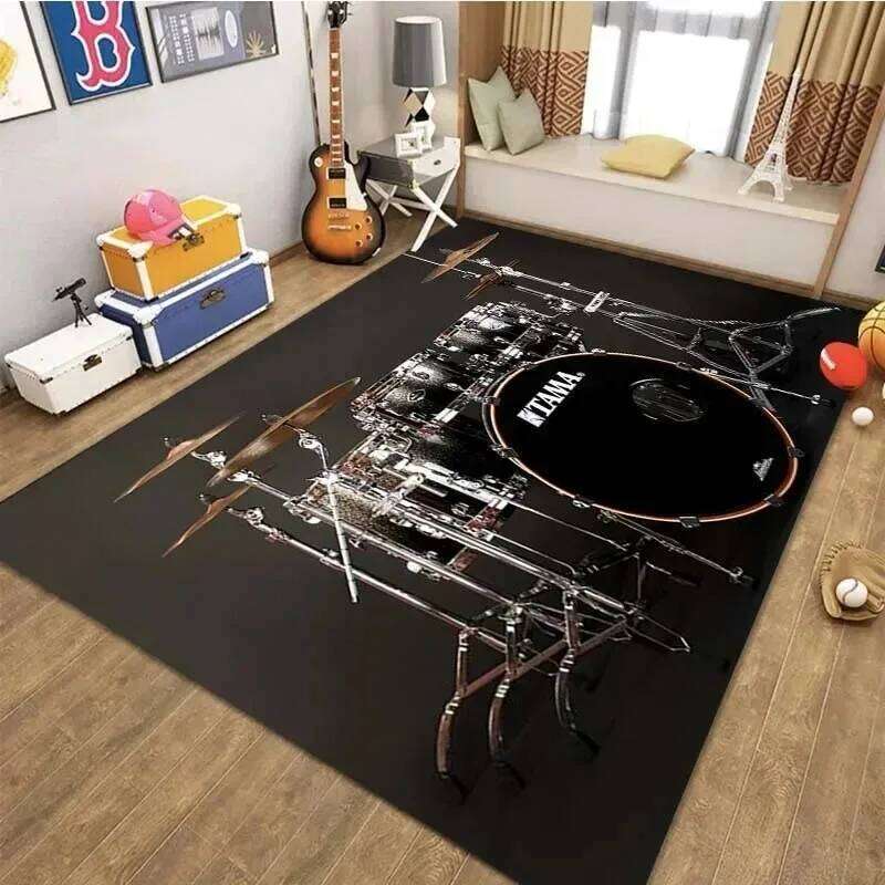 Stylish T-TAMA Drum Print Home Carpet Music Enthusiasts Unique Rug for Jazz or Electronic Drum-Themed Decor W260226