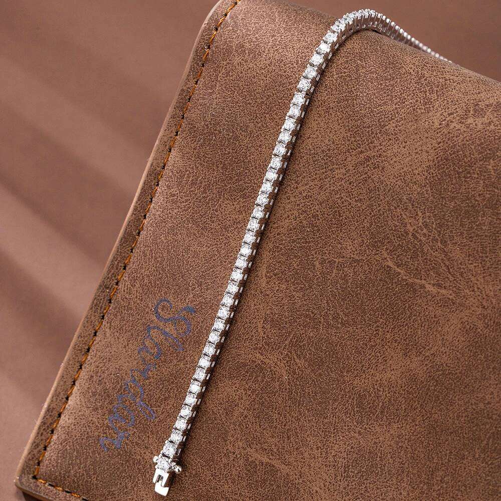 YLMyself Pure 925 Tennis Bracelet 2mm Cubic Zirconia Pave 15/16/17/18CM Real Sterling Silver Anniversary Gift Jewelry Z260225