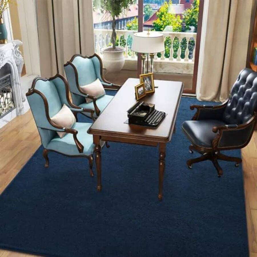 Area Rugs for Bedroom Living Room 6x9 Navy Blue Thickened Memory-Foam Indoor Carpets Modern Aesthetic Minimalist Super Soft Com W260226
