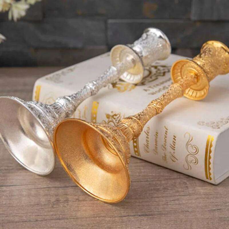 2pc European Style Metal Candlestick Candles Holders Gold Silver Dropshipping Wedding Ramadan Eid Religion Decorations Home W260226