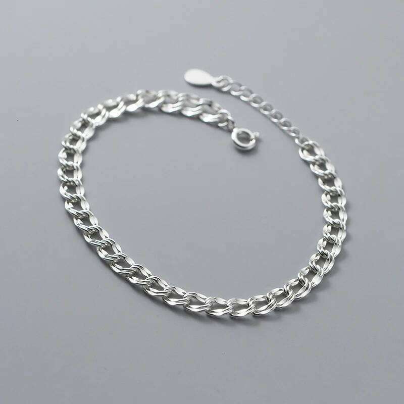 Modian 925 Sterling Sparkling Twine Simple For Women Classic Trendy Silver Female Bracelet Fine Jewelry Gift Z260225