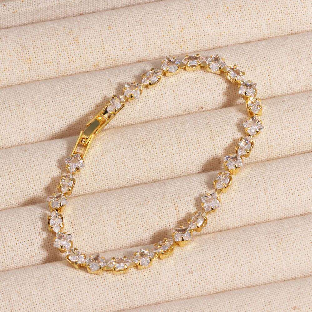 Iced Shinning Star Tennis Necklace Women 18k Gold Prong Setting Cubic Zirconia Chain Choker Fashion Jewelry for Gift Z260225