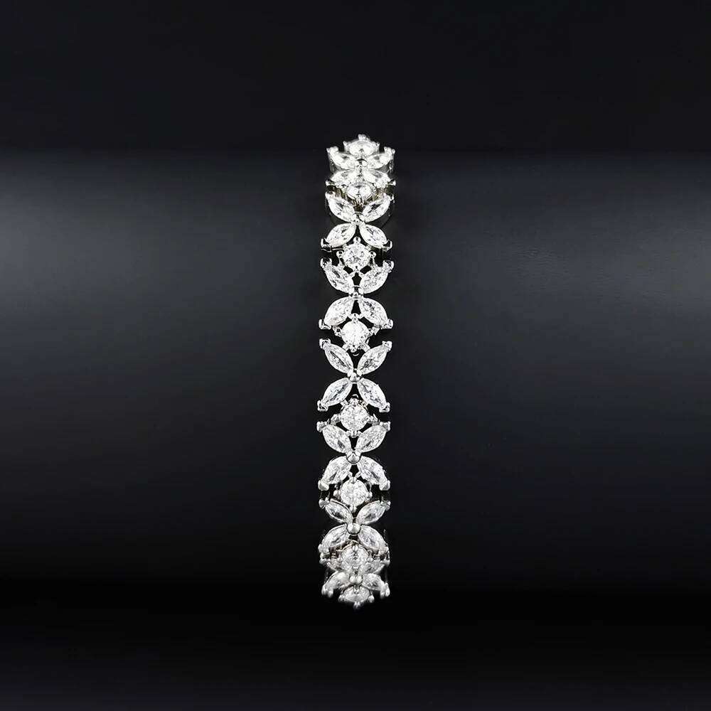 2024 New Fashion Silver Color Leaves Adjustable Bracelet Bangle for Women Anniversary Gift Jewelry Wholesale S6058 Z260225