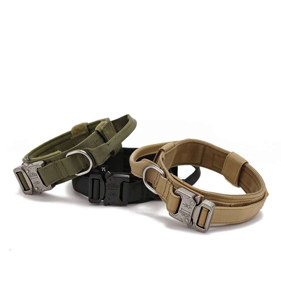 Nylon Material Durable Reflective Pet Tactical Training Collar Large Dog Leash Set