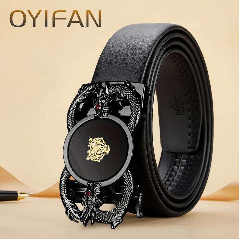 OYIFAN Fashion Men's Genuine Leather Automatic Business Casual Style Designer Belt for Men Y260225