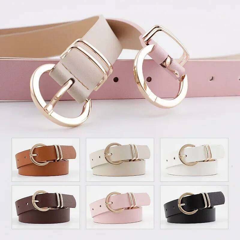 Women Cowgirl Western PU Leather - Metal Buckle Fashion Belt for Jeans, Black/Pink/White | Cintos De Mujer Y260225