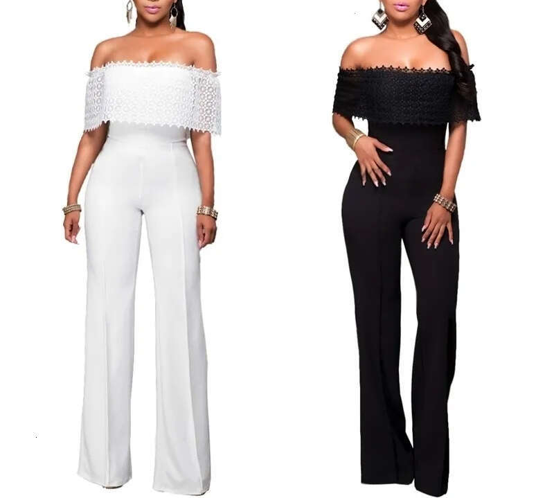 Summer white and black two-piece women's clothing wide leg pants sexy slim fit top pants fashionable sports suit