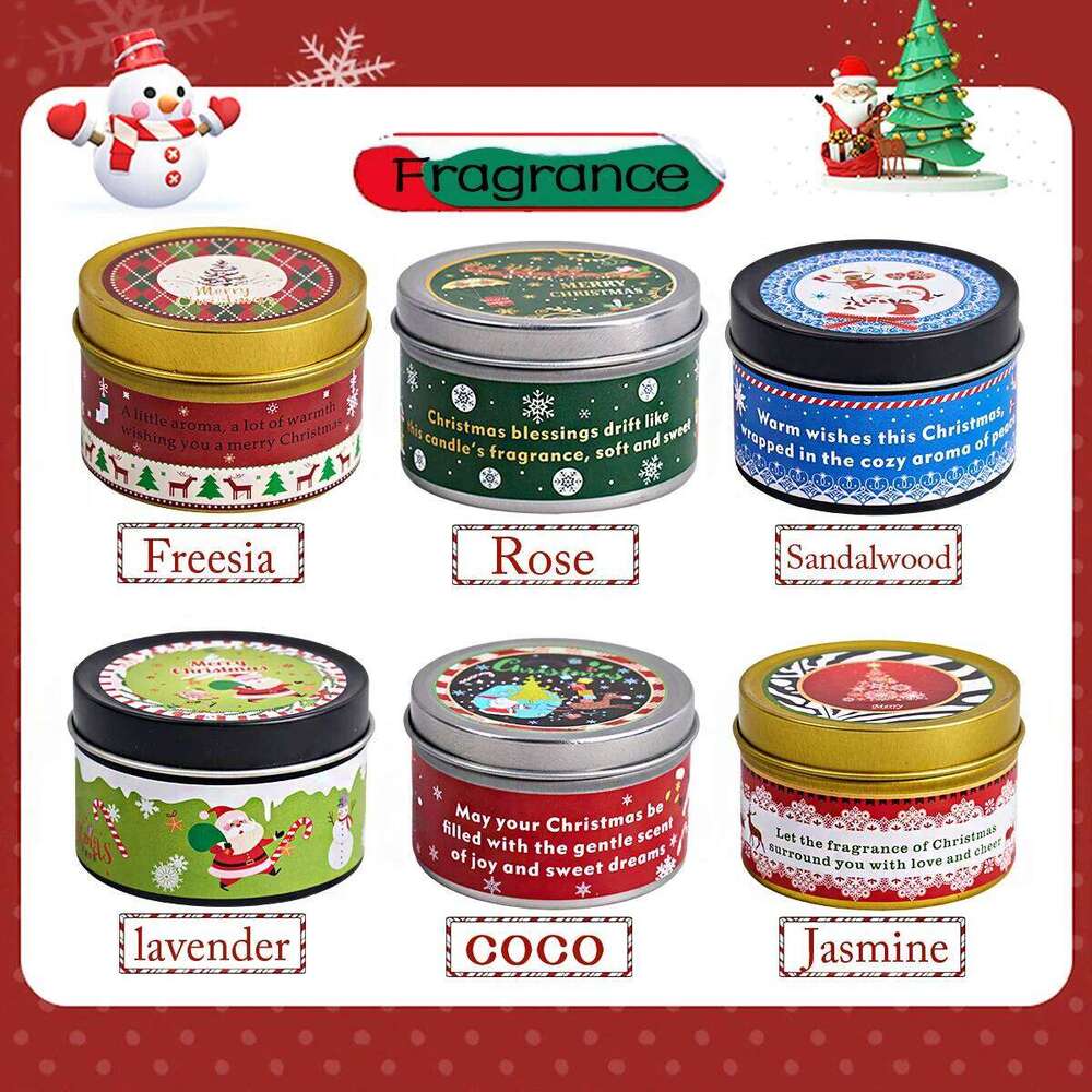Christmas Scented Set Gift Fragrance Jar Smokeless Romantic Incense Aromatherapy Candle Stonedried Flower Soy Wax H260225