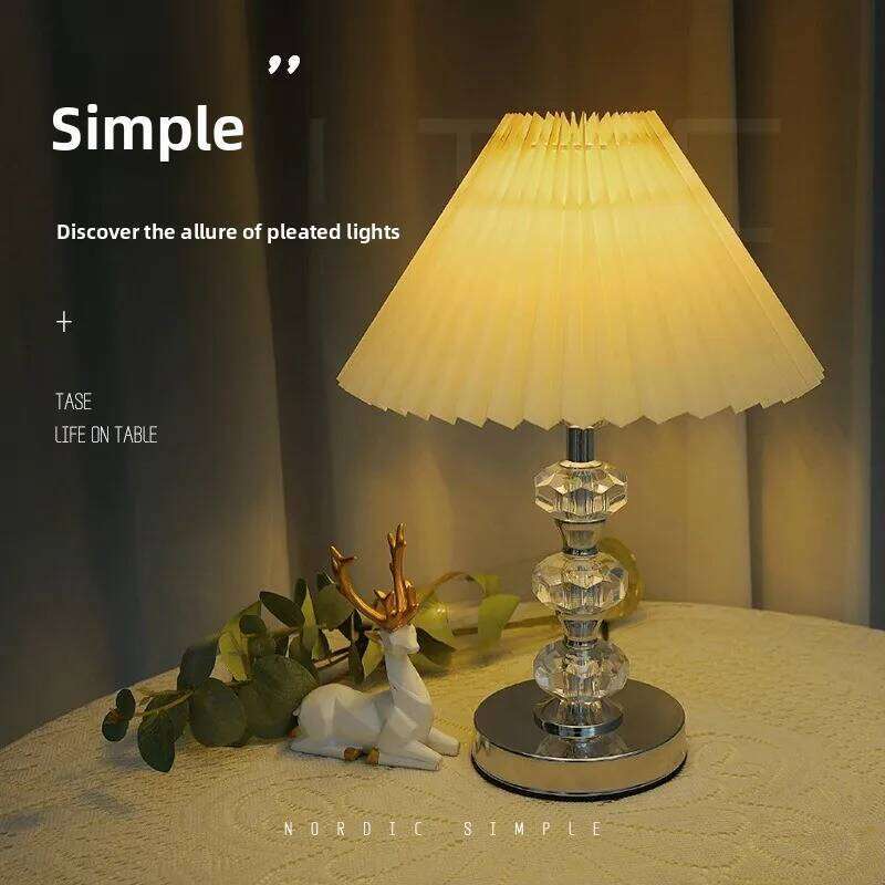 Creative American Simple Modern Neoclassical Bedroom Bedside Nordic Living Room Decorative Crystal Desk Lamp H260225