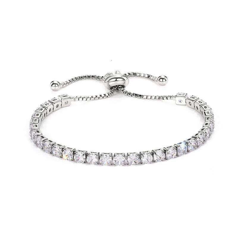 Huitan Sparkling Cubic Zirconia for Women Adjustable Fashion Tennis Bracelets Round/Square Stone Luxury Trendy Jewelry Z260225