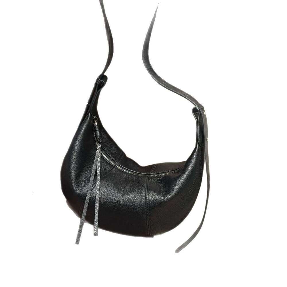 Luxury Shoulder Bags Totes Natural Distressed Top Grain Cowhide Shoulder And Crossbody High End Genuine Underarm Dumpling Bag Soft Leather Simple Wome