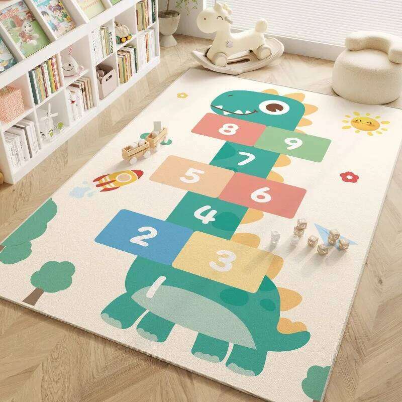 Dinosaur Carpet Cartoon Animal Print Living Room Decor Children's Play Crawling Mat Non-slip Home Decoration W260226