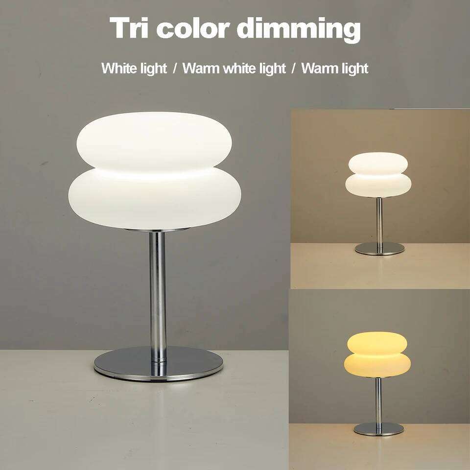 Bedroom bedside creamy style table lamp USB plug tri color dimming living room study atmosphere light H260225