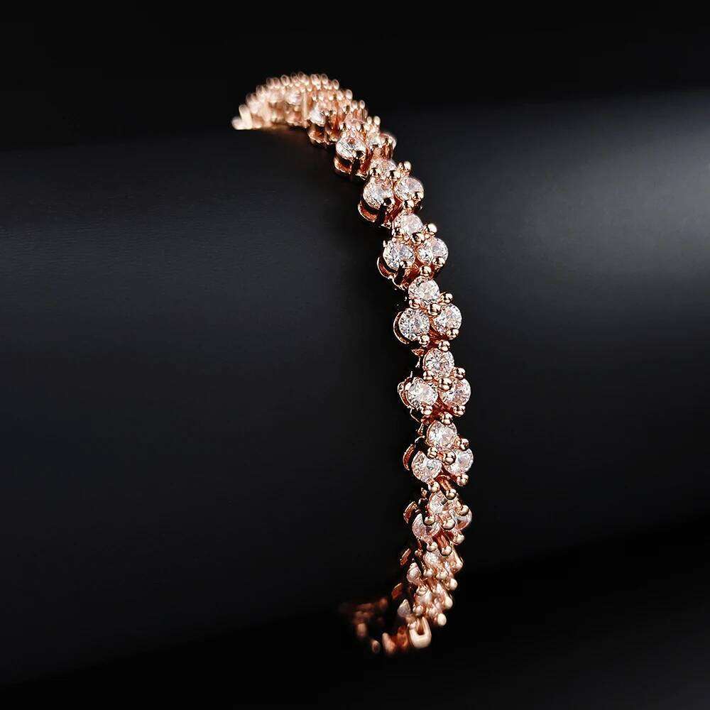 Luxury Roma 18cm Rose Gold Silver Color Bracelet Bangle for Women Wedding Gift Jewelry Wholesale on Hand Love S5457 Z260225