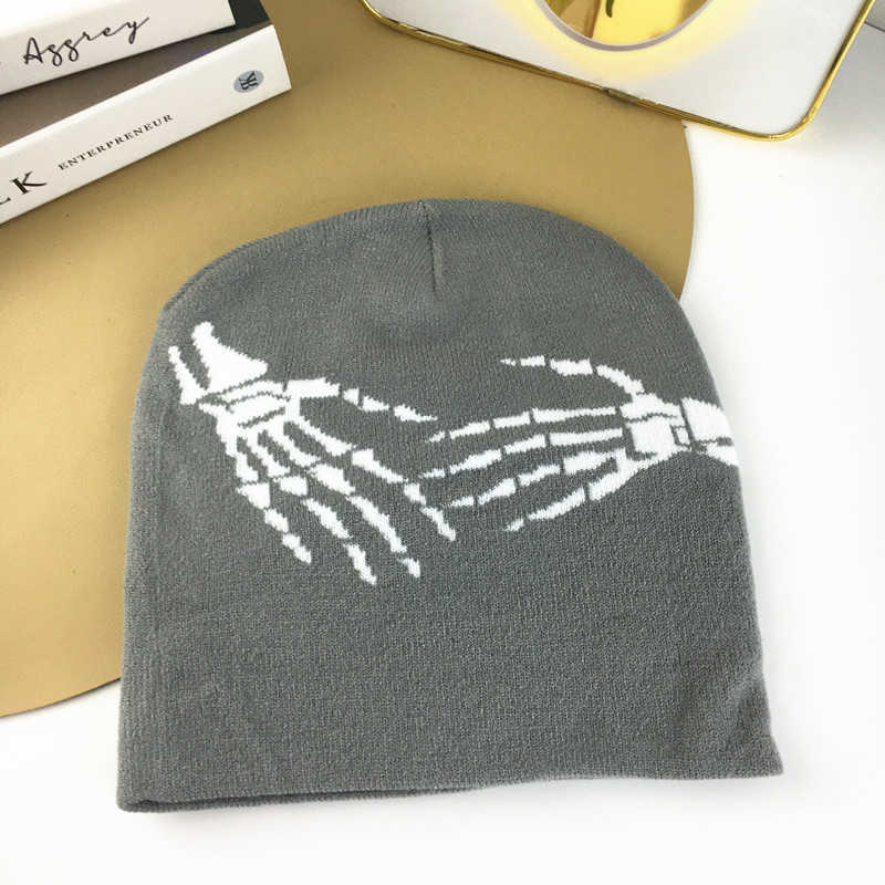 Halloween quirky personality claw knit hat for autumn and winter warm hip-hop beanie for men and women couples trendy pullover hat S260225