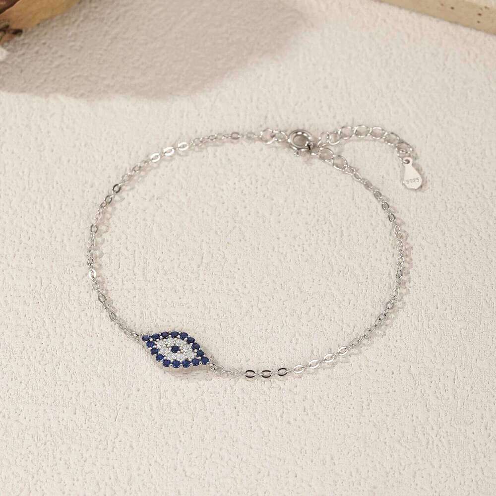 MODIAN 925 Sterling Silver Blue Eyes Zirconia Bracelet Trendy Stackable Daily Link Chain Bracelets For Women Fine Jewelry Z260225