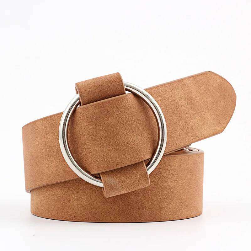 Fashion needleless Metal Round Ring buckle belt woman strap girdle for Leisure Dress Jeans decorate Waistband width 3X105cm Y260225