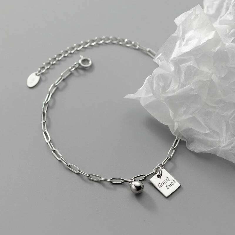 Modian Fashion Good Lucky Chain Bracelet 925 Sterling Silver Carving Simple Bracelets For Women Girls Fine Jewelry Accessories Z260225