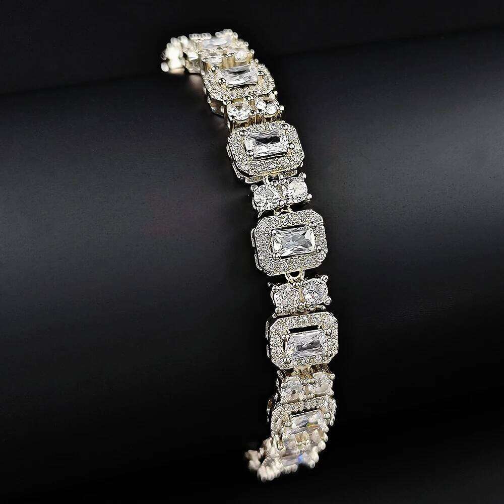 New Fashion Rectangle Silver Color on Hand Bracelet Bangle for Women Valentine's Day gift Jewelry Wholesale S8070 Z260225