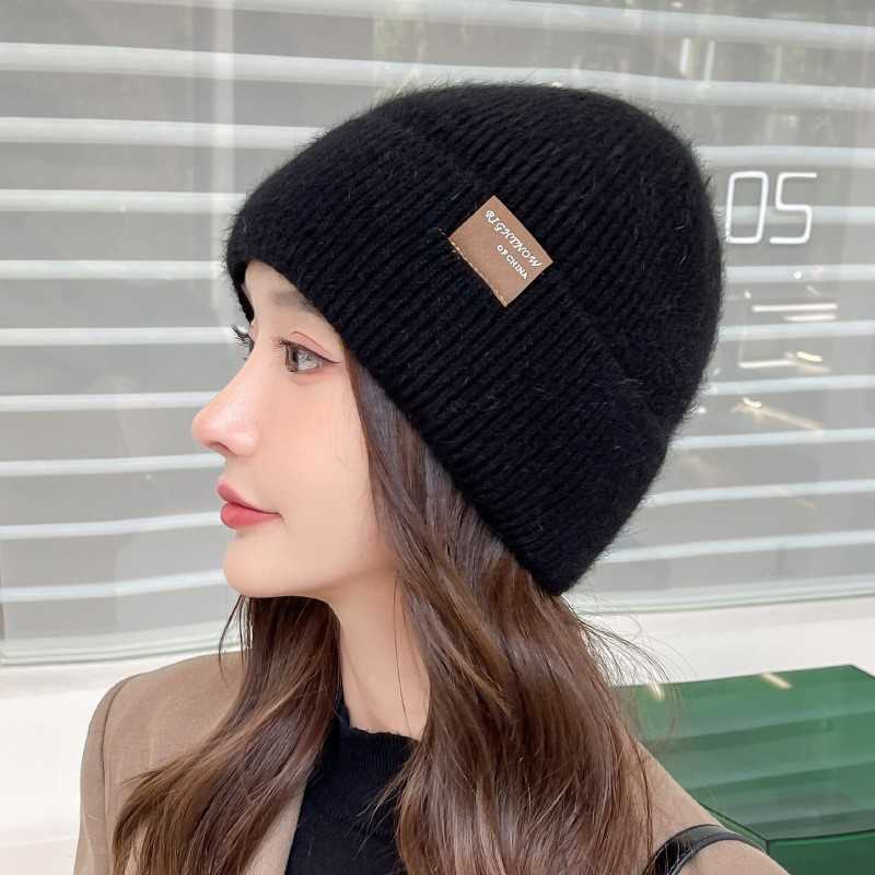 Woolen hat Korean knitted hat womens winter high-end pullover hat cold weather hat thickened warm hat for women S260225