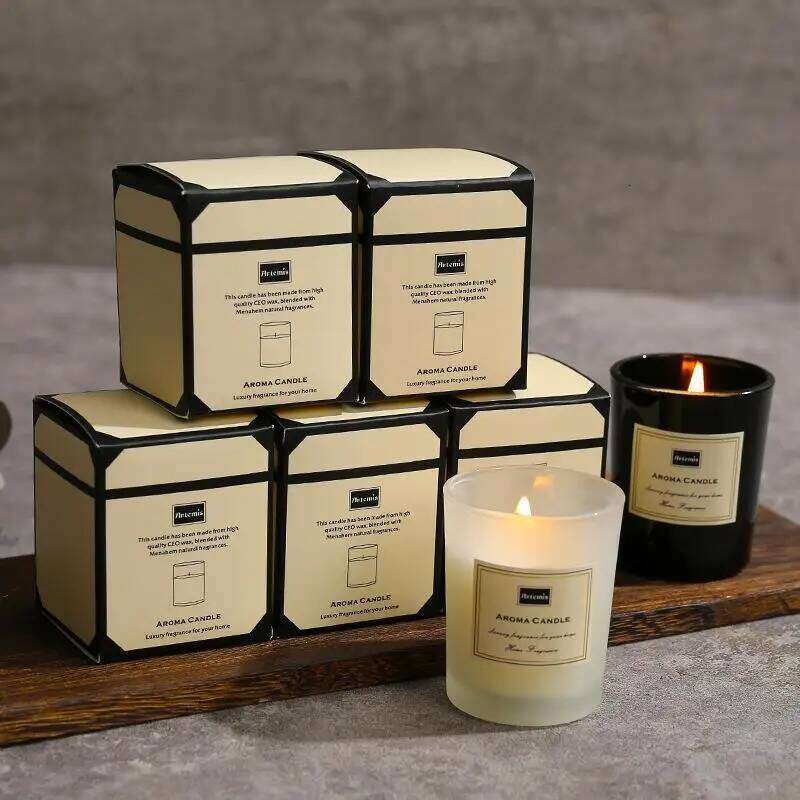 Scented Aromatic Guest Gift Lot Wedding Candles White In Glass Jars Luxury Candle For Home Decor W260226