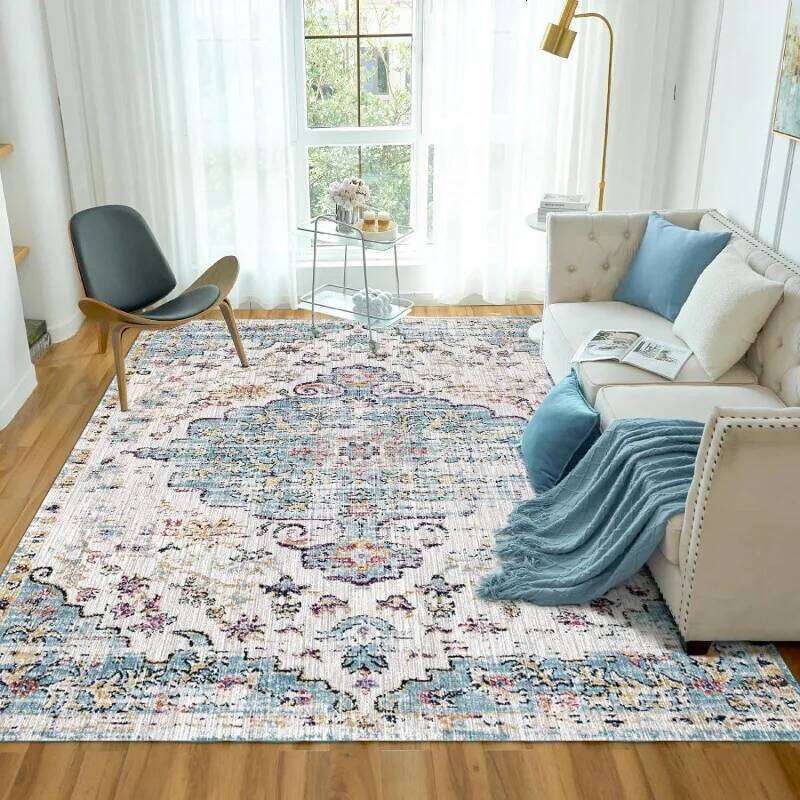 VIKAMA 1PC Persian National Style Crystal Velvet Carpet Dirt Resistant Living Room Coffee Table Mat Hotel Home Decoration W260226