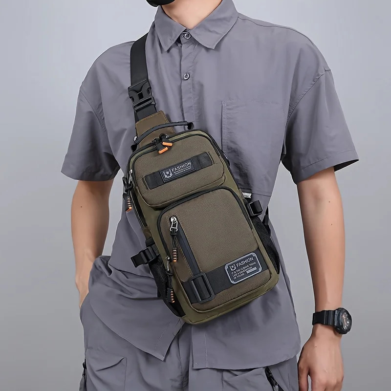 Mens Chest Bag Multifunctional Molle Waist Pack Travel Lightweight Handbag Outdoor Hiking Cycling Crossbody Bag Large Rig Pouch 260305