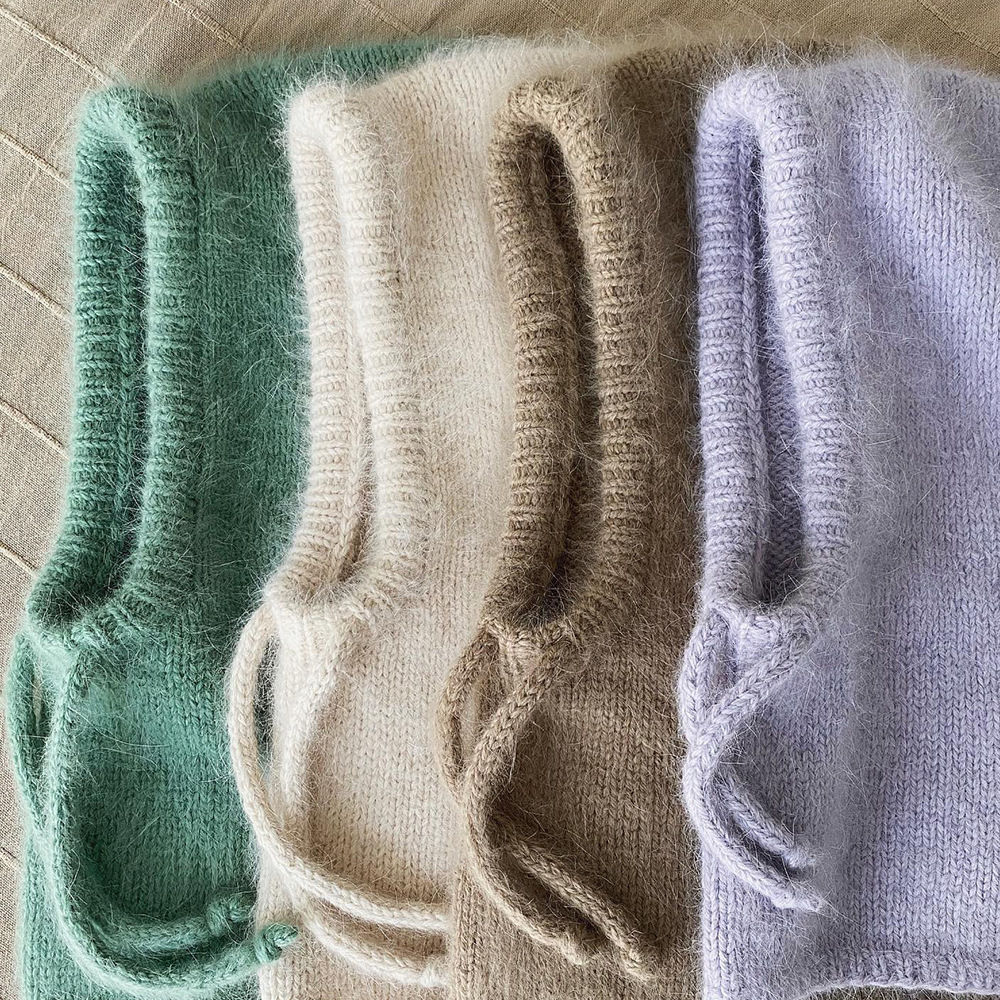 Winter rabbit fur womens hat unisex knitted hooded collar adjustable elastic Balaclava hat Gorros Mujer Invierno 241205