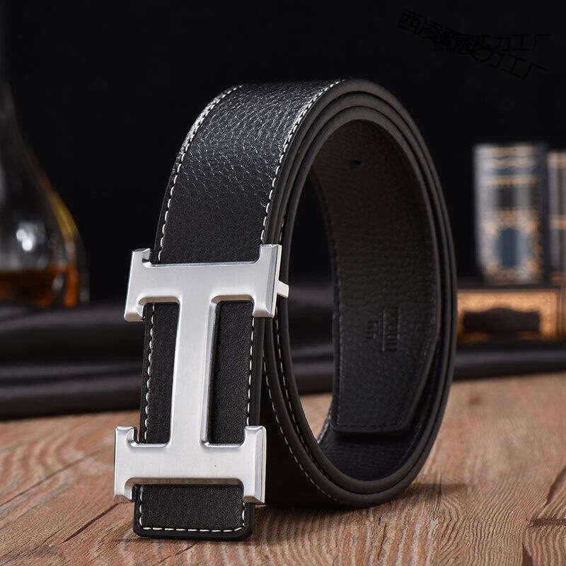 Men's Casual Belt - Smooth Metal Buckle Youth Korean Style Adjustable Waist Strap