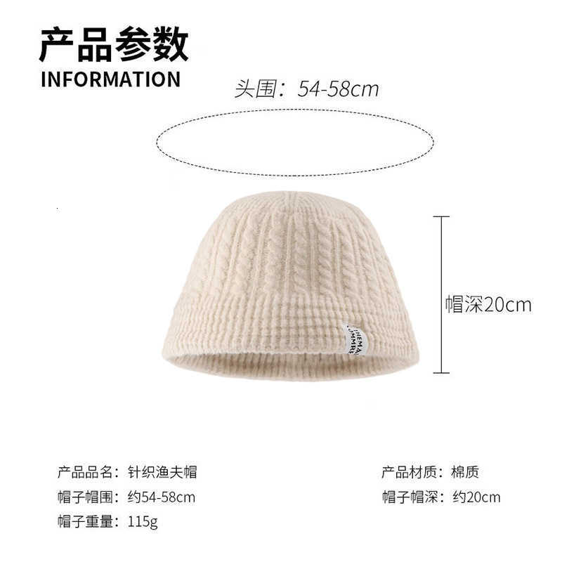 Womens Autumn and Winter Large Head Circumference Woolen Hat Fashionable and Warm Postpartum Maternity Hat Windproof Fisherman Hat for Winter S260225