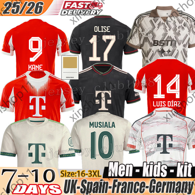 Deutscher Meister 25 munich jersey Kane shirt Luis Diaz OLISE Kingsley Coman Musiala Soccer Jerseys kimmich jersey bayernmunich 25 26 kids kits Oktoberfest trikot