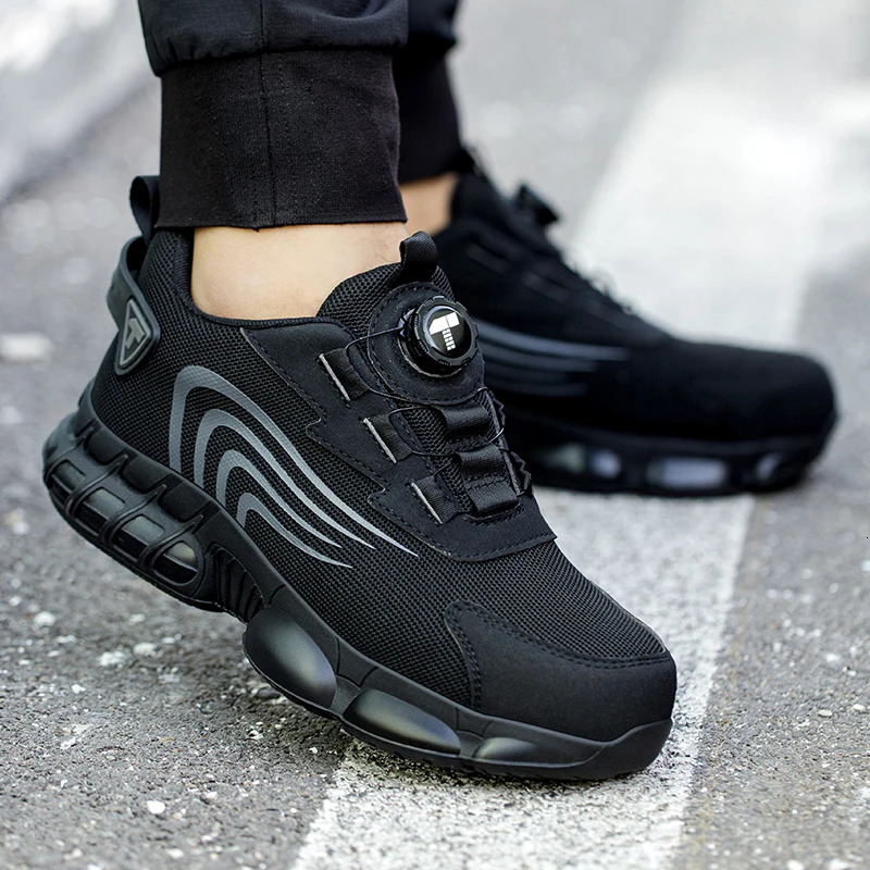 Rotary button safety shoes for men anti-impact and anti-piercing work shoes fashionable mens sports shoes and safety pro 260205