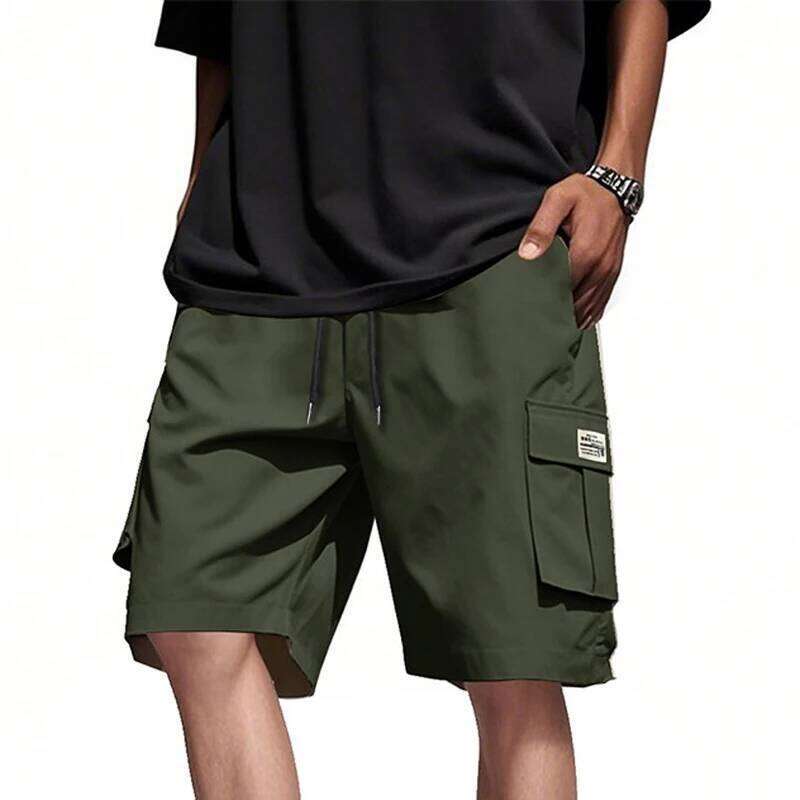 Men's Drawstring Cargo Relaxed Fit with Pockets Work Hiking Summer Athletic Short Men Oversize Shorts H260226